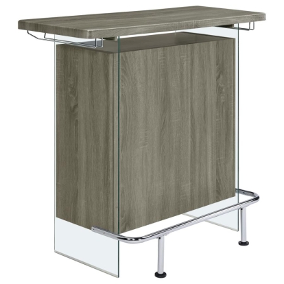 Coaster Acosta Rectangular Bar Unit with Footrest and Glass Side Panels Model 182631