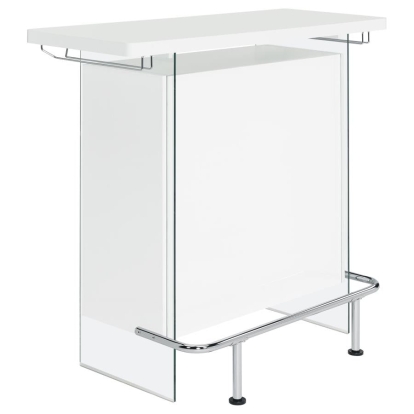 Coaster Acosta Rectangular Bar Unit with Footrest and Glass Side Panels Model 182632