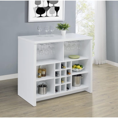 Coaster Topanga Contemporary White Home Bar Model 182786