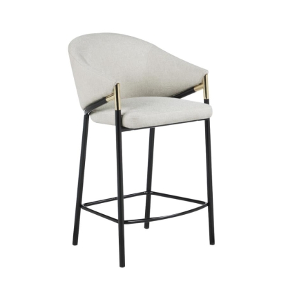 Coaster Chadwick Sloped Arm Counter Height Stools Beige and Glossy Black (Set of 2) Model 183436
