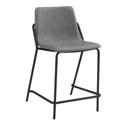 Coaster Earnest Solid Back Upholstered Counter Height Stools Grey and Black (Set of 2) Model 183452