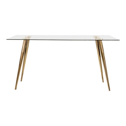 Coaster Gilman Rectangle Glass Top Dining Table Model 190621GLD