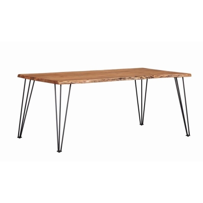Coaster Sherman Rectangular Dining Table Natural Acacia and Matte Black Model 190911