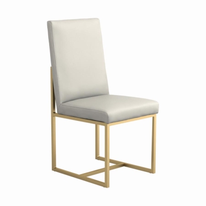 Coaster Conway Upholstered Dining Chairs Grey and Aged Gold (Set of 2) Model 191992