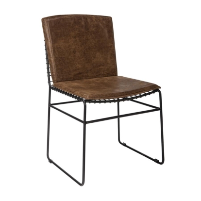 Coaster Abbott Upholstered Side Chairs Antique Brown and Matte Black (Set of 2) Model 192502