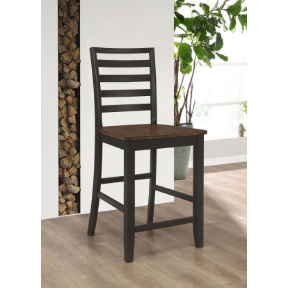 Coaster Sanford Ladder Back Counter Height Stools Cinnamon and Espresso (Set of 2) Model 192729