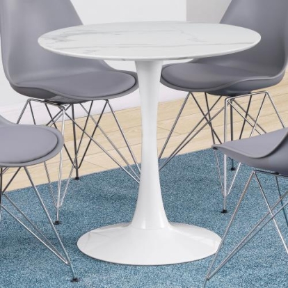Coaster Arkell 30-inch Round Pedestal Dining Table White