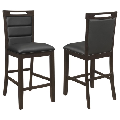 Coaster Prentiss Upholstered Counter Height Chair (Set of 2) Black and Cappuccino Model 193109