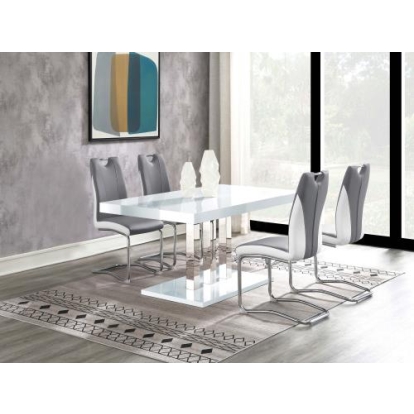Coaster Brooklyn 5-piece Dining Set White and Chrome