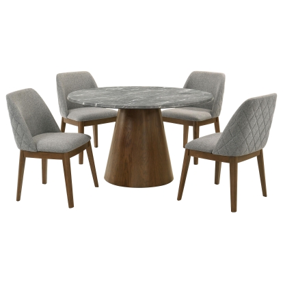 Coaster Franklin Mid-Century Modern Grey Dining Table Model 193820-S5