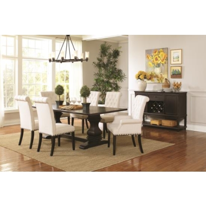 Coaster Parkins Dining Room Set Rustic Espresso and Beige Model 107411-S7