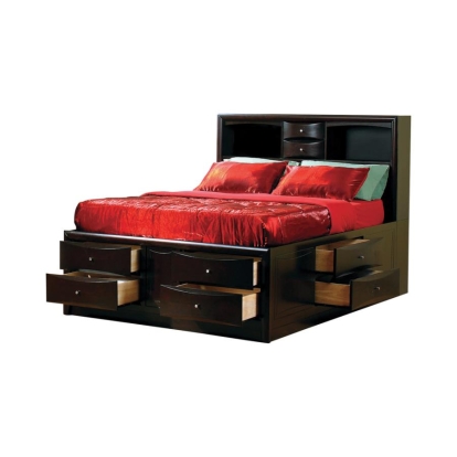 Coaster Phoenix 10-drawer California King Bed Deep Cappuccino Model 200409KW