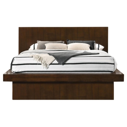 Coaster Jessica Queen Platform Bed with Rail Seating Cappuccino Model 200711Q