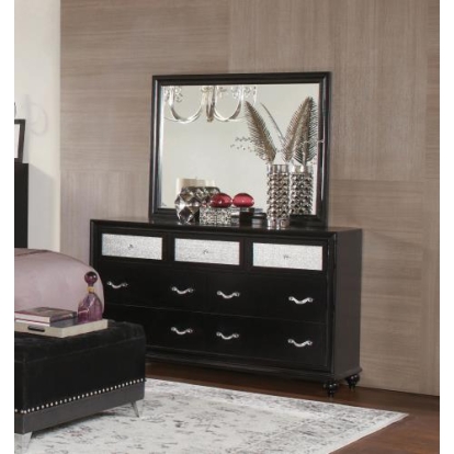 Coaster Barzini Rectangular Dresser Mirror Black
