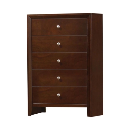 Coaster Serenity Rectangular 5-drawer Chest Rich Merlot Model 201975