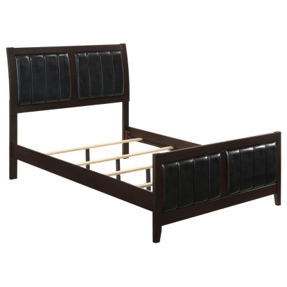 Coaster Carlton Queen Upholstered Bed Cappuccino and Black Model 202091Q