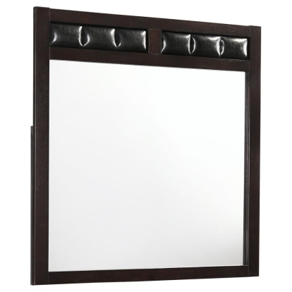 Coaster Carlton Upholstered Rectangular Mirror Cappuccino Model 202094