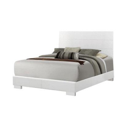 Coaster Felicity Eastern King Panel Bed Glossy White Model 203501KE