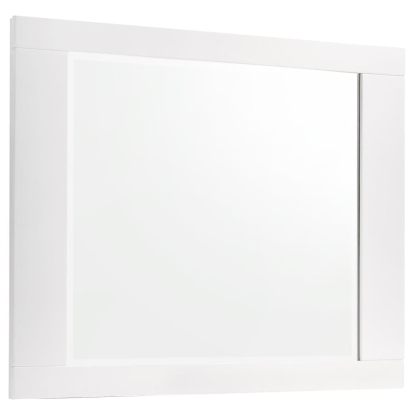 Coaster Felicity Rectangle Dresser Mirror Glossy White Model 203504