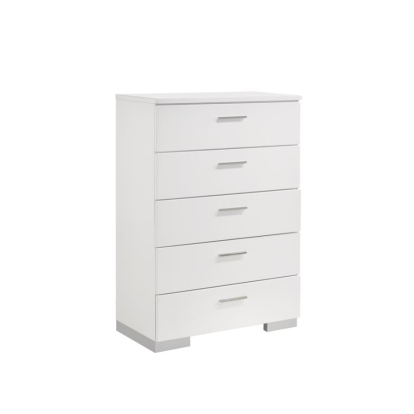 Coaster Felicity 5-drawer Chest Glossy White Model 203505