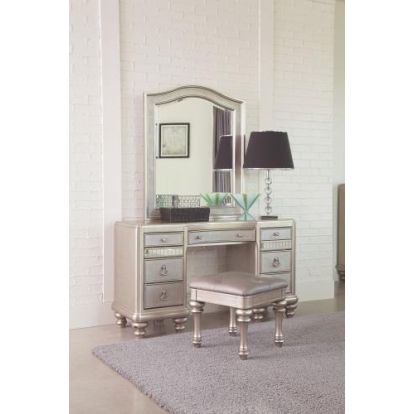 Coaster Bling Game 9-drawer Vanity Desk Metallic Platinum