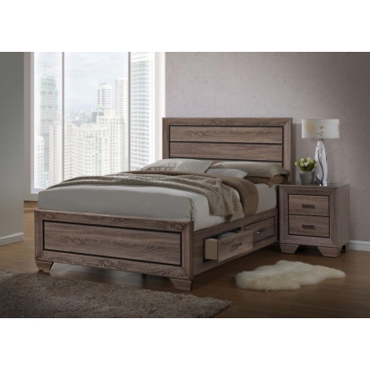 Coaster Kauffman Storage Bedroom Set with High Straight Headboard Model 204190KE-S4