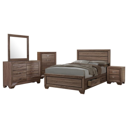 Coaster Kauffman Storage Bedroom Set with High Straight Headboard Model 204190KE-S5