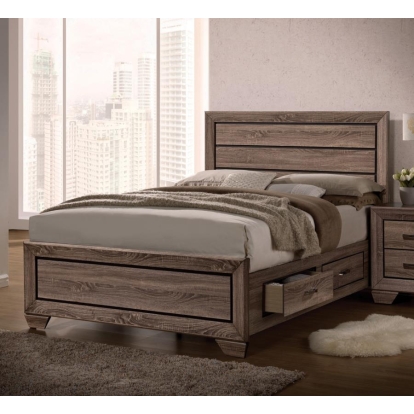Coaster Kauffman California King Storage Bed Washed Taupe Model 204190KW