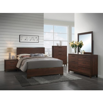 Coaster Edmonton Bedroom Set Rustic Tobacco and Dark Bronze Model 204351KW-S4
