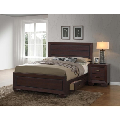 Coaster Kauffman Storage Bedroom Set with High Straight Headboard Model 204390KE-S5
