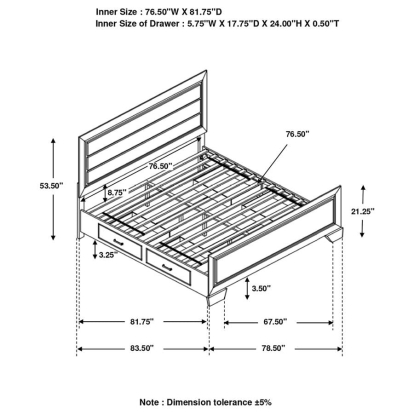 Coaster Kauffman Eastern King Storage Bed Dark Cocoa Model 204390KE