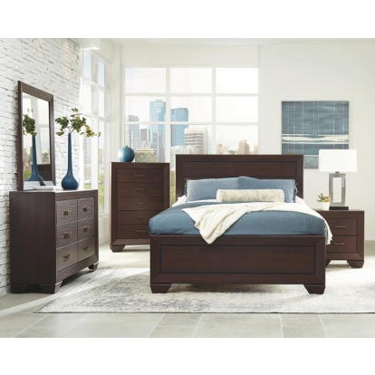 Coaster Kauffman Bedroom Set with High Straight Headboard Model 204391KE-S5
