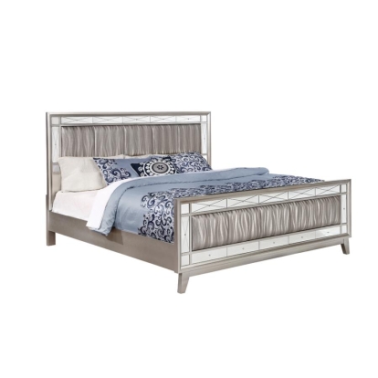 Coaster Leighton Full Panel Bed with Mirrored Accents Mercury Metallic Model 204921F
