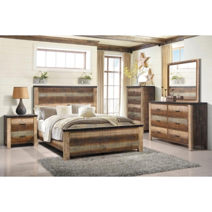 Coaster Sembene Bedroom Set Multicolor and Antique Multi Model 205091KW-S5