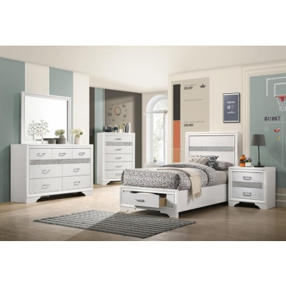 Coaster Miranda 5-piece Twin Storage Bedroom Set White Model 205111T-S5