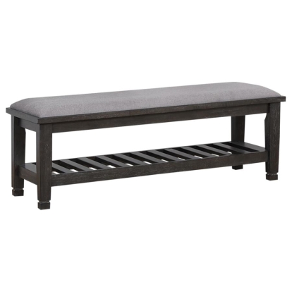 Coaster Franco Upholstered Bench with Slatted Shelf Weathered Sage Model 205737