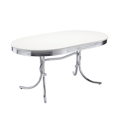 Coaster Retro Contemporary White Dining Table Model 2065