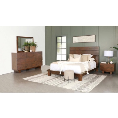 Coaster Genevieve 4-piece Queen Platform Bedroom Set Dark Brown Model 207491Q-S4