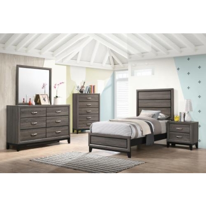 Coaster Watson 5-piece Twin Panel Bedroom Set Grey Oak