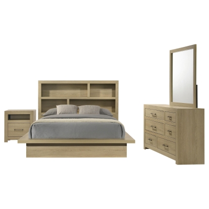 Coaster Hendricks Transitional Light Oak Queen Bed Model 222650Q-S4