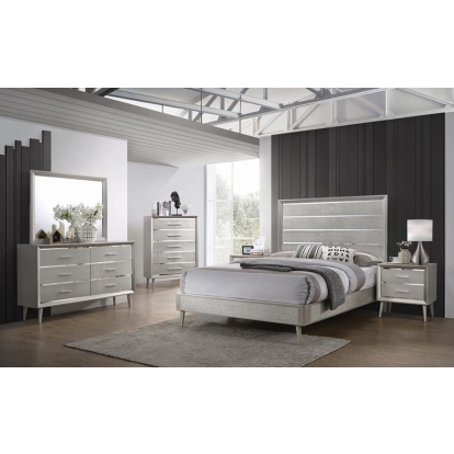 Coaster Ramon 5-piece Queen Panel Bedroom Set Metallic Sterling Model 222701Q-S5