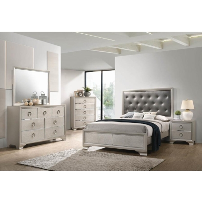 Coaster Salford 5-piece Eastern King Bedroom Set Metallic Sterling Model 222721KE-S5