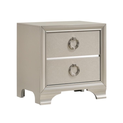 Coaster Salford 2-drawer Nightstand Metallic Sterling Model 222722