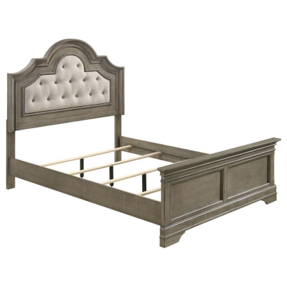 Coaster Manchester Bed with Upholstered Arched Headboard Beige and Wheat Model 222891KE