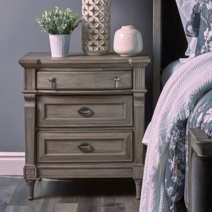 Coaster Alderwood 3-drawer Nightstand French Grey