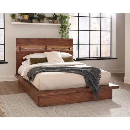 Coaster Winslow Eastern King Bed Smokey Walnut and Coffee Bean Model 223250KE