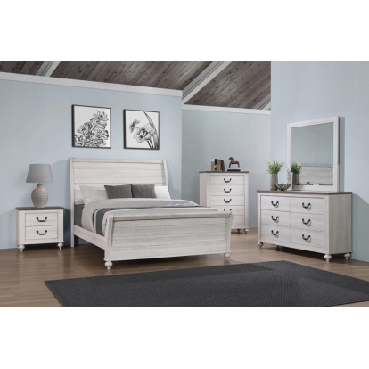Coaster Stillwood 4-piece Eastern King Panel Bedroom Set Vintage Linen Model 223281KE-S4