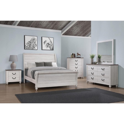 Coaster Stillwood 4-piece California King Panel Bedroom Set Vintage Linen Model 223281KW-S4