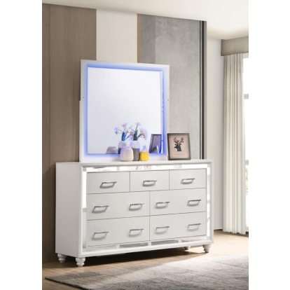 Coaster Whitaker Rectangle Mirror with LED Lighting White Model 223334