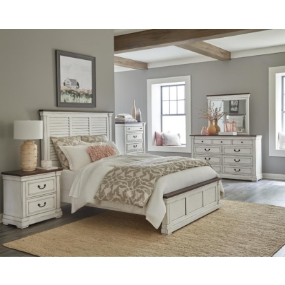 Coaster Hillcrest 5-piece Queen Panel Bedroom Set White and Dark Rum Model 223351Q-S5